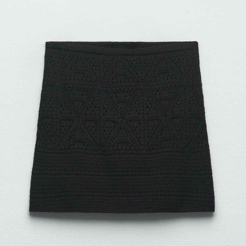 Zara Crochet Knit Mini Skirt